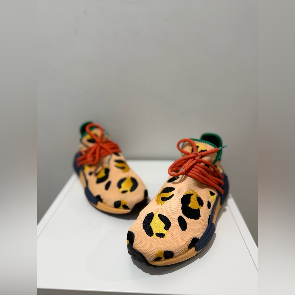 Pharrell X Adidas Animal Print Sneakers with Orange Laces - Picture 3 of 6